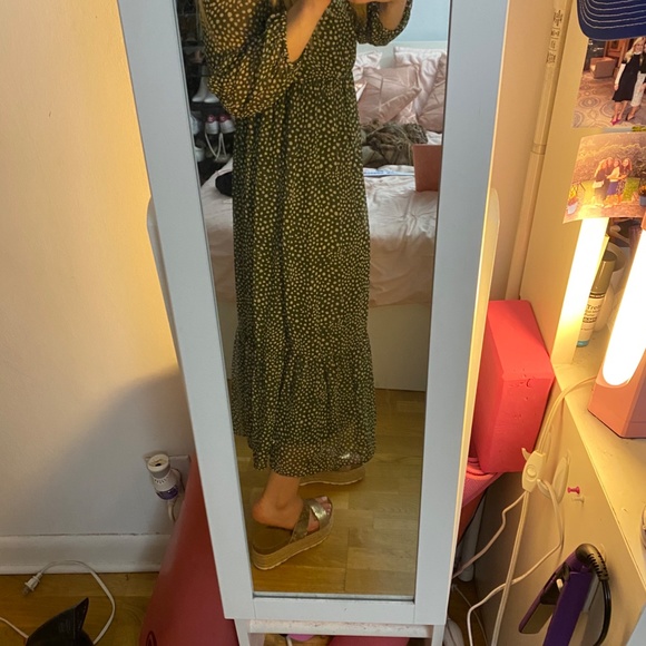 ZARA v neck polka dot midi/maxi dress - Picture 1 of 4